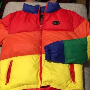 Color block puffer jacket